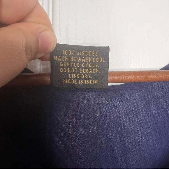 Rima Navy Sleeveless Embroidered Scarf Hem Dress beach cover up one size - Picture 9 of 9